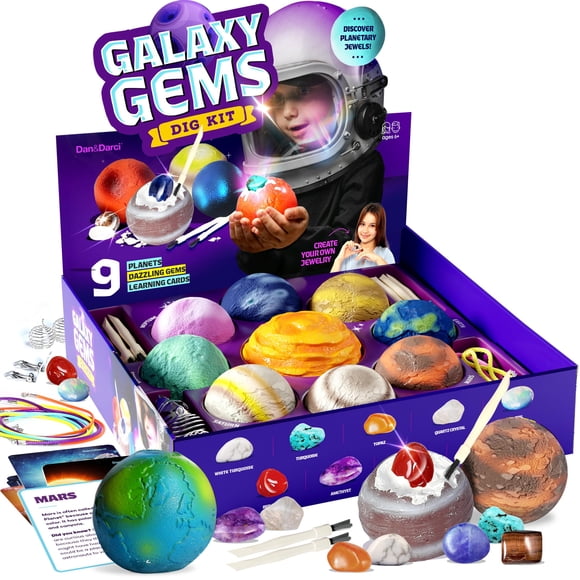 Kit Gem Dig Dan&Darci Galaxy para niños de 6 a 10 años con 9 gemas