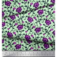 thumbnail image 3 of Soimoi Velvet Fabric Leaves & Floral Artistic Print Fabric by The Yard 58 Inch Wide, 3 of 3