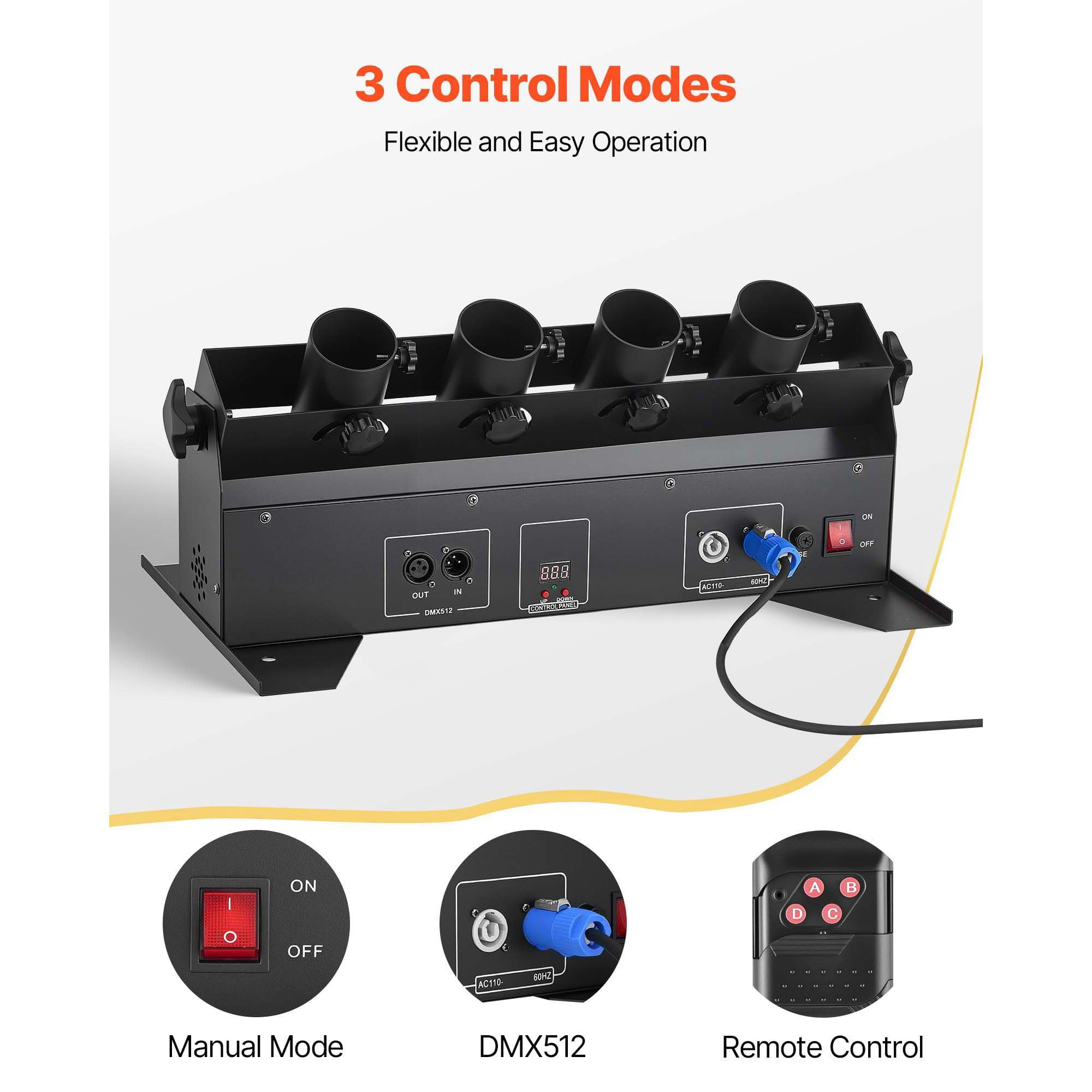 Electric Confetti Cannon Machine, High Output 4-Shot Confetti Launcher, DMX512, Manual & Remote Control, Portable Confe-tti Shooter for Wedding Christmas DJ Party Event Show Stage Night Club