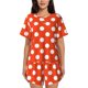 thumbnail image 1 of Balery Orange And White Polka Dot1 Conjunto de Pijama para Mujer con Estampado, Dos Piezas de Manga Corta y Shorts, Ropa de Dormir Suave con Cuello Redondo y Bolsillos-Medium, 1 of 6