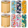 thumbnail image 1 of FuWeave Lot de 60 Serviettes de Toilette Réutilisables Lavables en Vrac Serviettes Sans Papier Rouleaux Flanelle Coton Tapis Roulant 12 x 4.3 Lingettes Serviettes de Bain avec Carton (Floral), 1 of 7