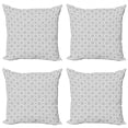 thumbnail image 1 of Ambesonne Floral Throw Pillow Cover 4 Pack, Classic Floral Vintage, 24", White and Grey, 1 of 2