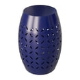 thumbnail image 3 of Hassch Outdoor Side Table, 9.4 inch Round End Table with Hollw-Out Design, Indoor & Outdoor Metal Table for Patio Garden Backyard, Blue, 3 of 8