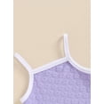 thumbnail image 5 of FEORJGP Kids Little Girl 2 Piece Summer Set 6M 12M 18M 2T 3T Toddler Sleeveless Camisoles Square Neck Vests Jacquard Flower Spaghetti Strap Tops Bow Eion Casual Sweet Outfits for Daily Party, 5 of 7