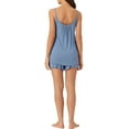 thumbnail image 3 of NOMADIC NOOK Women's 2 Pack Loungewear Solid Hue Ruffle-Trim Cami Tops with Shorts Sleep Sets X-Small 2 Packs Blue, 3 of 6