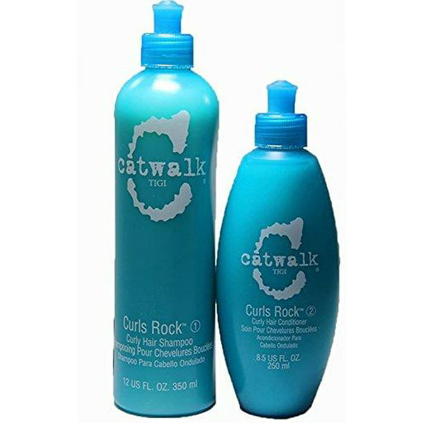 tigi curls rock curly hair shampoo and conditioner duo, 12 ounce/8.5 ounce -