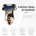 thumbnail image 4 of Cauagu Ciel Azur Western Désert Cowboy T-Shirts à Col Rond Manches Courtes pour Femmes Combinaison Quotidienne-Grand, 4 of 7