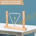 thumbnail image 4 of TABLZONE 2Sets Lightweight Metal Triangle Bell with Wooden Stand and Striker for Beginner Musicians, 4 of 5