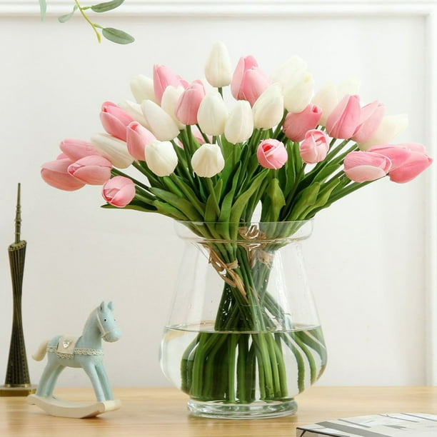 Gwong Decoración hogareña 6 unids Lifelike Artificial Tulip Flower Decoración de ramo para Party Home Garden Gwong 21039370