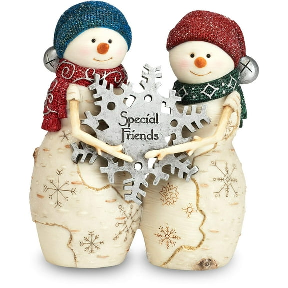 Pavilion Gift Company BirchHeart Snowman Pair, Reads Special Friends, 4.5-Inch