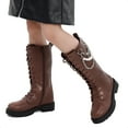 thumbnail image 2 of Burudani Girls Riding Boots Non-Slip Knee High Side Zipper Shoes Dark Brown Size 13 Little Kid, 2 of 4