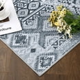 thumbnail image 5 of FairOnly Grey Bohemian Geometric Low Pile 5'x7'Area Rug for Living Room Non Slip Stain Resistant Floor Cover for Bedroom Dining Room, 5 of 7