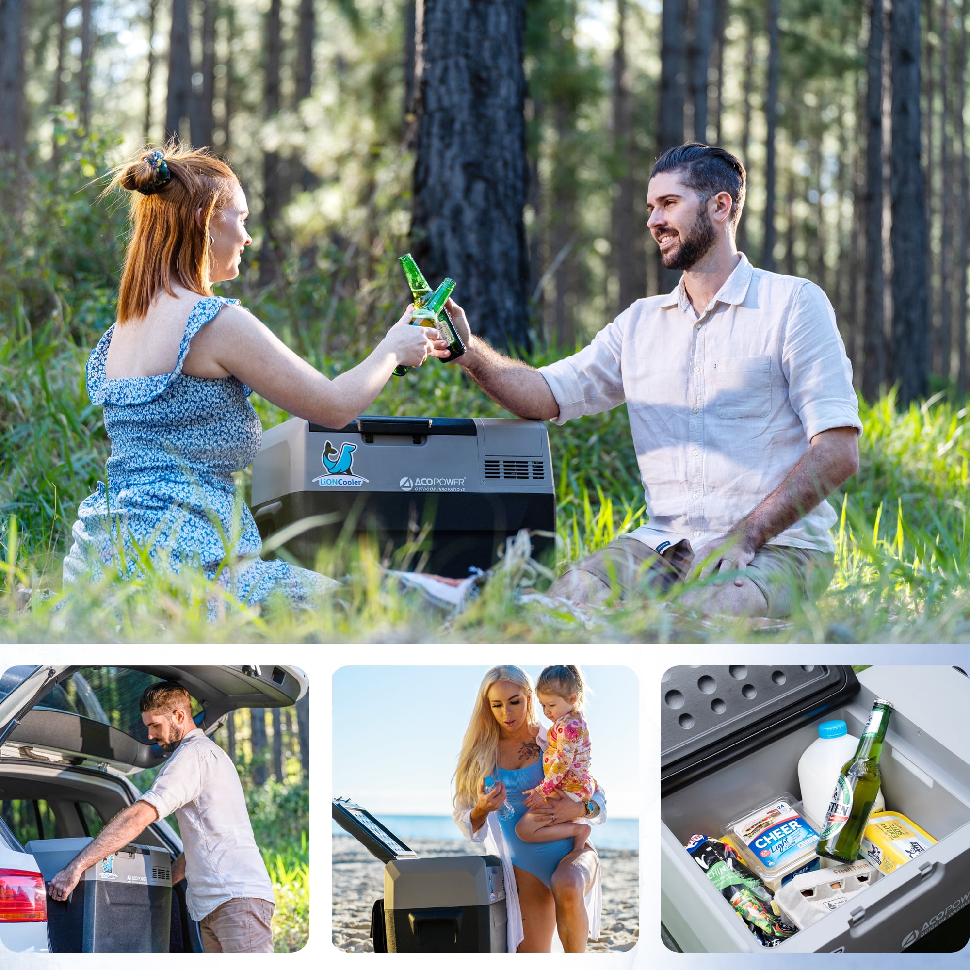 32Qt Portable Refrigerator Car Freezer with 6" off-Road Wheels, 12V,45W Cooler Freezer,Low Noice
