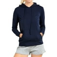 thumbnail image 2 of Women's Pullover Thin Cotton Light Hoodie Sweatshirt (Navy/MV Rose, M), 2 of 3