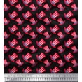 thumbnail image 1 of Soimoi Black Poly Georgette Fabric Hat Fashion Decor Fabric Printed Yard 42 Inch Wide, 1 of 3