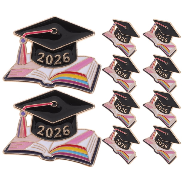 FELTECHELECTR 10Ud Broche De Graduación En Aleación De Zinc Con Gorro Para Regalo Y