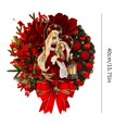 thumbnail image 2 of Christmas Wreath, Wall Hanging Ornament Merry Xmas Front Door Decorative Wreath Artificial Pine Garland for Outdoor Indoor Home Christmas Holiday Party Decor, 2 of 5
