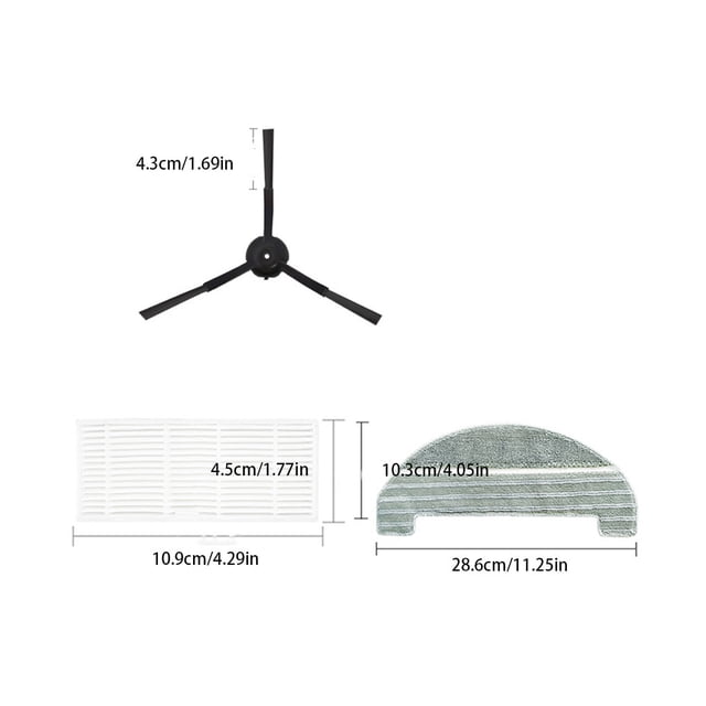 Baohd 10pack/lot Long Service Life And Excellent Cleaning Power Robotic Vacuum-Swob Super Spare Parts Easy To Clean Side brush 1Set