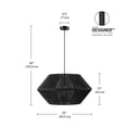 thumbnail image 2 of Globe Electric Minimalist 1-Light Matte Black Natural Twine Chandelier, 2 of 8