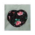thumbnail image 6 of Qiylii Girls Fall Clothes Set, Heart Pullover Tops+Floral Trousers+Headdress, 6 of 8