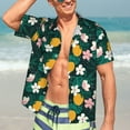 thumbnail image 7 of Sikiie Tropical Fruit Print Men's Hawaiian Shirt, Summer Beach Button Pocket Short Sleeve T-Shirt,3X-Large, 7 of 7