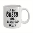 thumbnail image 1 of Taza de cerámica Funny Bossy Leadership, 325 ml, con texto en inglés «I'm Not Bossy», 1 of 2