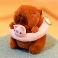 thumbnail image 4 of Capybara Plush Keychain Soft Toy Pendant Piggy Swimming Ring 12cm, 4 of 5