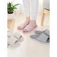 thumbnail image 6 of Topumt Open Toe Slippers Indoor Soft Striped Memory Foam Cotton Washable for Men and Women, 6 of 6