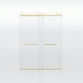 thumbnail image 3 of TrumanPick Sliding Glass Shower Doors 60" W x 76"H Sliding Door 3/8"(10mm) Clear Tempered Glass, with Buffer, Brushed Gold, 3 of 7
