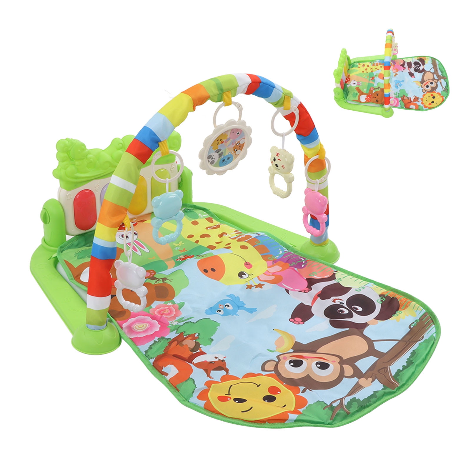 Xirurus Baby Kick Play Piano Educational Infant Gym Mat Soft Removable Activity Center with Music