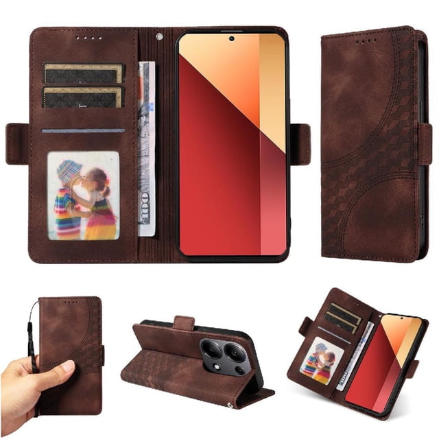 Funda GANGXUN para Xiaomi Redmi Note 13 Pro 4G con diseño acolchado elegante, cuero PU, protección total y ajuste preciso