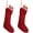 Burgundy 2pcs, variant on Set of 2 Cable Knit Christmas Stockings Kits Solid Color White Ivory Classic Decorations 18"
