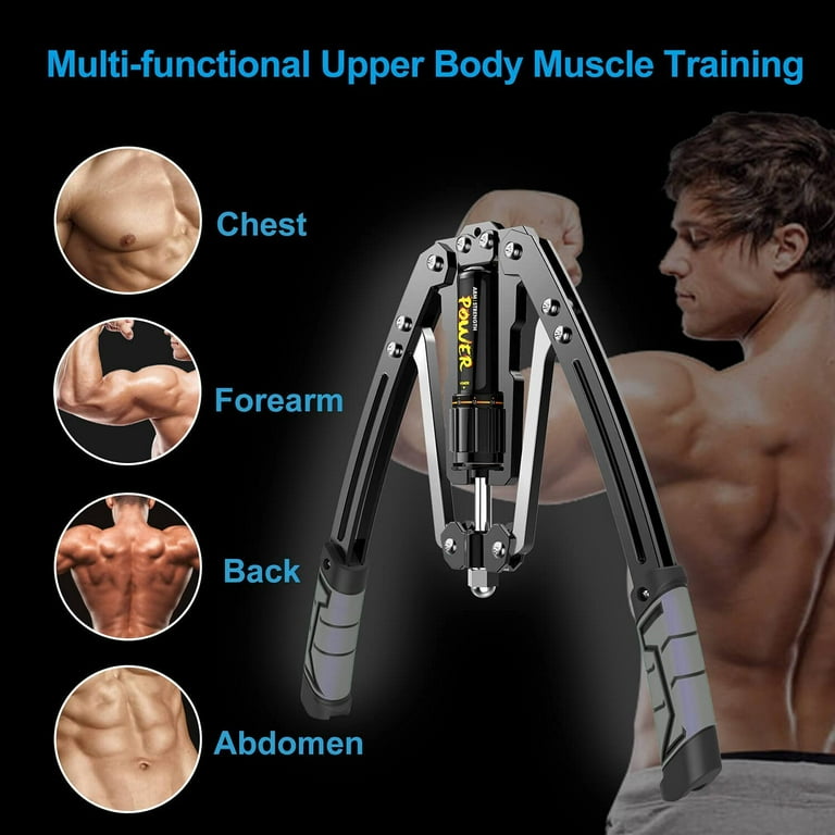Hydraulic Power Twister Adjustable Arm Exerciser Home Chest Expander 22 440lbs Home Fitness Equipment Bar for Men and Women with Resistance