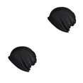 thumbnail image 4 of Gorros de Otoño Invierno Yuarrent Turban Chemo Caps Doble capa Negro 2Conjunto, 4 of 6