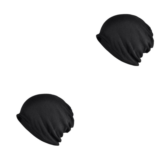Naiovety Sombreros Otoño Invierno Skullies Gorros Chemo Caps Espesar Bonnet Tejido Deportes al aire libre Protección Equitación Ciclismo negro 2Conjunto