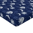 thumbnail image 4 of Ambesonne Boho Art Fitted Sheet, Crescent Art Moon Sun Boho, Twin Size, Night Blue White, 4 of 5