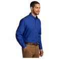 thumbnail image 4 of Port Authority Men's Long Sleeve Carefree Poplin Classic Fit Shirt True Royal Small, 4 of 4