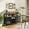 thumbnail image 4 of Gymax Wine Bar Cabinet 55-Inch Buffet Sideboard with 8-Bottle Wine Racks Gray, 4 of 10