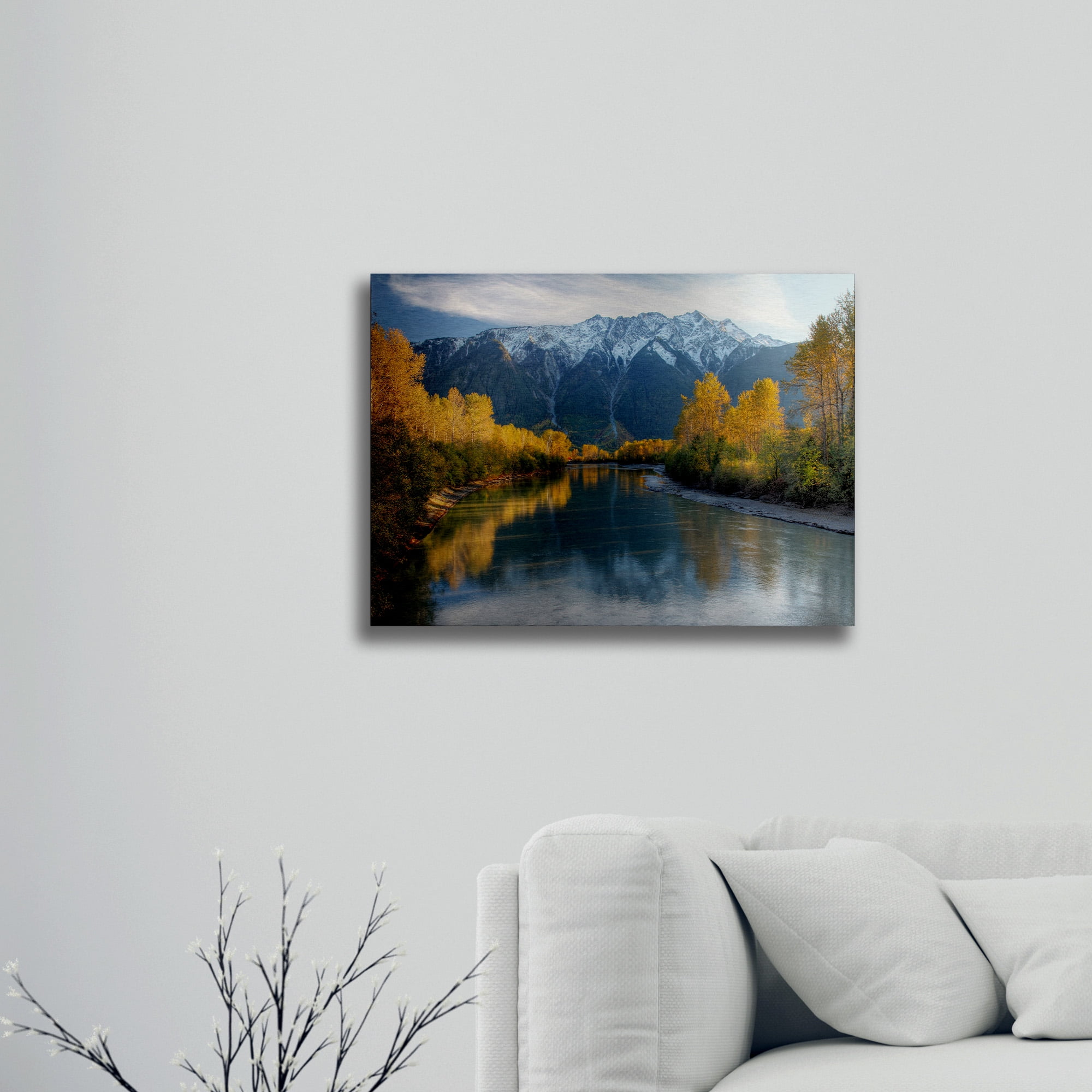 Trademark Fine Art 'Autumn River' Brushed Aluminum Wall Art Art by Pierre Leclerc