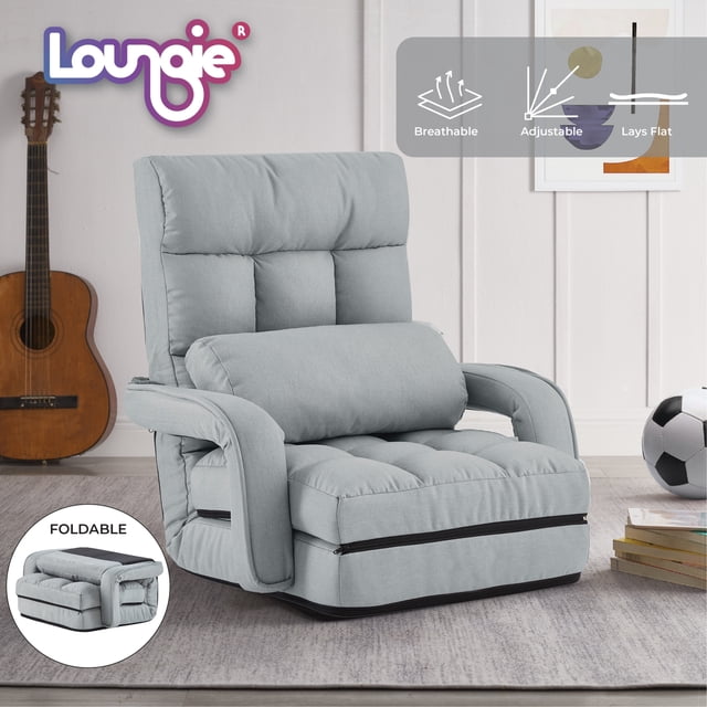 Arina Linen Recliner/Floor Chair - 5 Adjustable Positions, Foldable