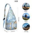 thumbnail image 2 of Summer Beach Sling Backpack - Mermaid & Seashell Design Crossbody Shoulder Bag, Fashionable Daypack, 2 of 4