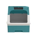 thumbnail image 5 of Cat Litter Box, Enclosed Removable Litter Boxs for Big Cats, Front Entry Top Exit Kitty Box Odor Control (Blue), 5 of 13