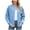 Blue, variant on GEWSEY Womens Bomber Jacket Zip Up Casual Jackets Lightweight Trendy Outerwear Coat with Pockets (Black, L)