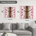 thumbnail image 5 of Pink Wood Grain Wooden Wall Clock Silent Non Ticking, Brown Vintage Mottled Country Stripes Square Wall Clocks Battery Operated, Decor Clock for Home Office, Living Room, Kitchen, 12 Inch, 5 of 9