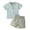 Green&&100, variant on CONROSES Baby Boys Summer Outfit Set Striped Short Sleeve Polo Shirt Shorts Clothes Sets for Kids, Sizes 12-18 Months