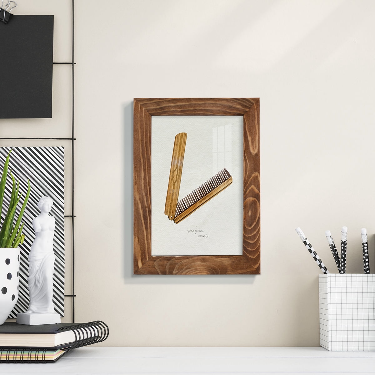 Gilded Toiletries IV - Framed Print w/glass - Walnut