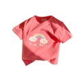 thumbnail image 1 of Icvfdpl Chemises pour Fillettes Mode Imprimée Col Rond Manches Courtes T-Shirt d'Été Décontracté Hauts Vêtements Adorables Doux pour la Peau 4-5 Ans, 1 of 3