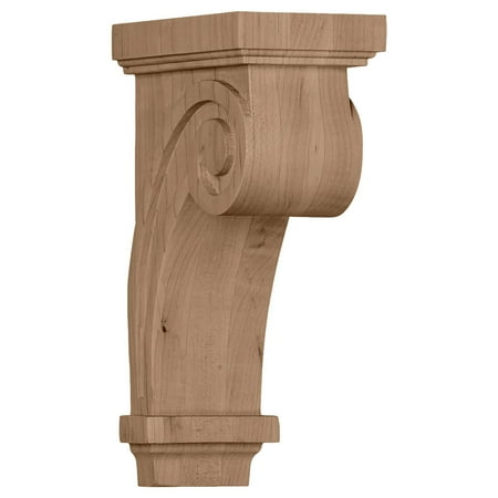 3 1/4"W x 5"D x 9"H Scroll Corbel, Cherry