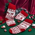 thumbnail image 4 of 3 Styles 3Pcs 20 Inch Knitted Christmas Stockings Knit Christmas Stockings Bulk Large Nordic Style Long Wool Yarn Xmas Tree Decorations, 4 of 7