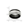thumbnail image 3 of Mens Two-tone Domed Titanium Wedding Band Ring (9mm), 3 of 4